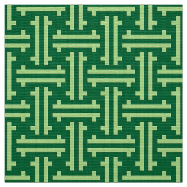 Art Deco Chinese Fret, Jade Green Fabric (Swatch)