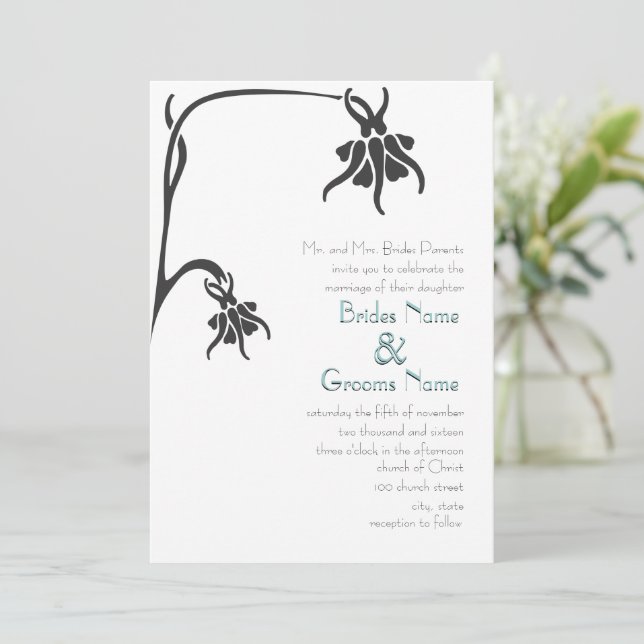 Art Deco Christian Die Cut Wedding Invitations (Standing Front)