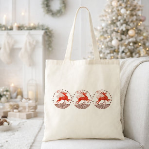 Art Deco Christmas Deer  Tote Bag