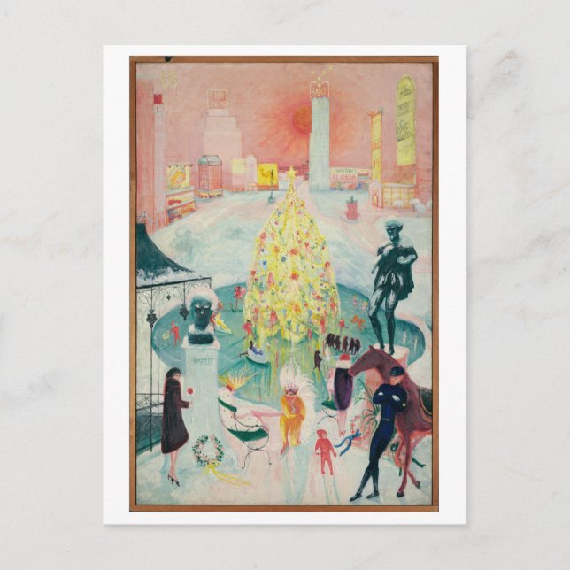 Art Deco Christmas Painting by Florine Stettheimer Holiday Postcard (Front)