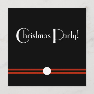 Art Deco Christmas Party in Black and White Custom Invitation