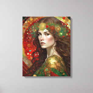 Art Deco Christmas Reflections of a Woman Canvas Print