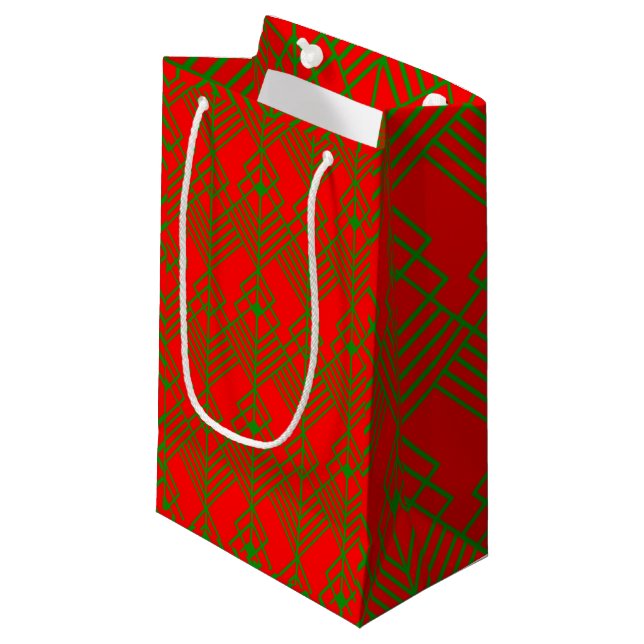 Art Deco Christmas Small Gift Bag (Front Angled)