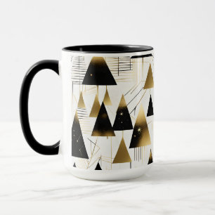 art deco christmas trees coffee mug