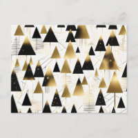 art deco christmas trees postcard
