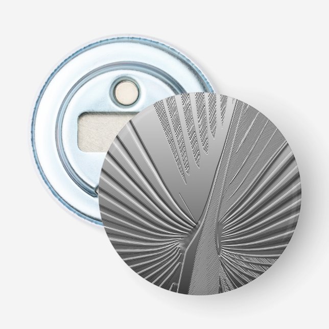 Art Deco chrome palm leaf Bottle Opener (Front)
