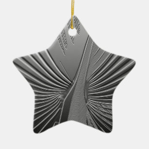Art Deco chrome palm leaf Ceramic Tree Decoration