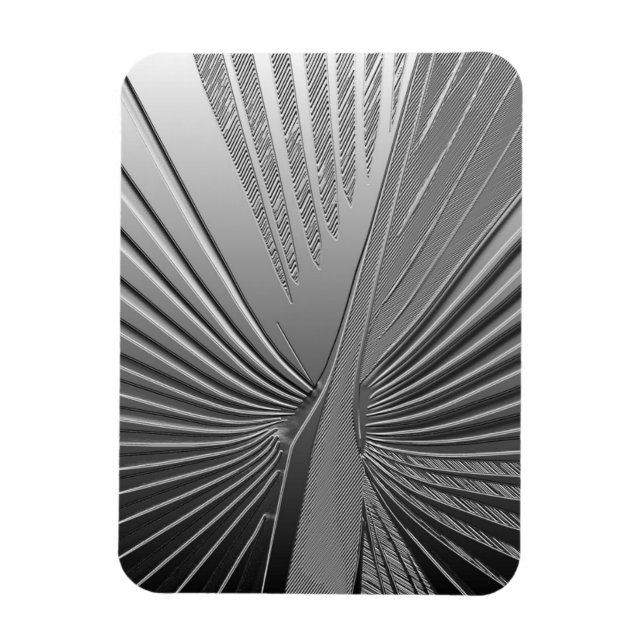 Art Deco chrome palm leaf Magnet (Vertical)
