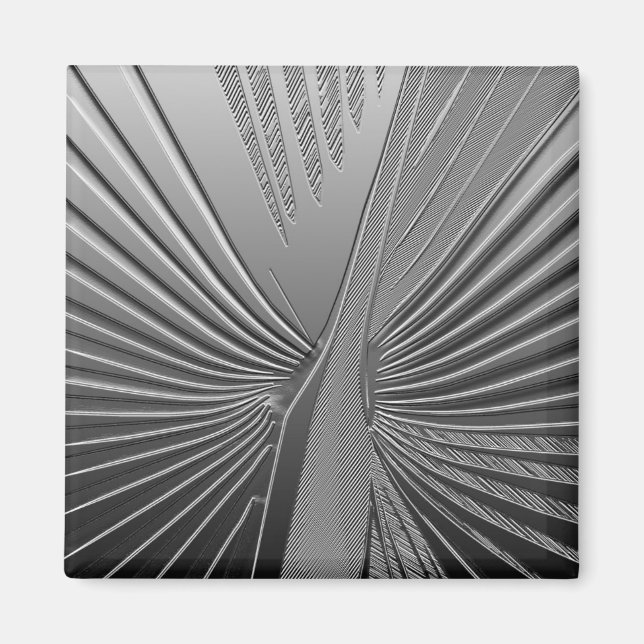 Art Deco chrome palm leaf Magnet (Front)