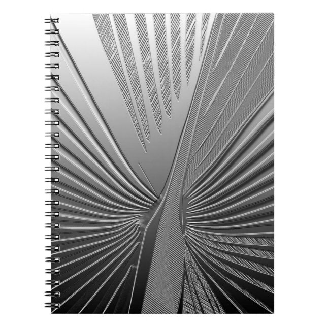Art Deco chrome palm leaf Spiral Notebook (Front)