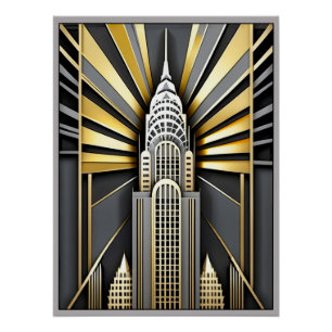 Art Deco Chrysler Building Poster. Poster