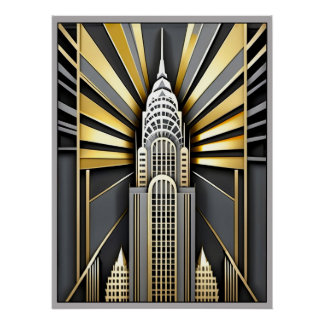 Art Deco Chrysler Building Poster. Poster