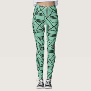 Art Deco Circles and Diamonds Leggings