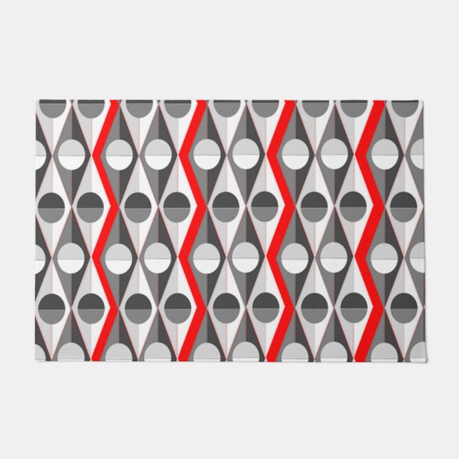 Art Deco Circles and Triangles Doormat (Front)