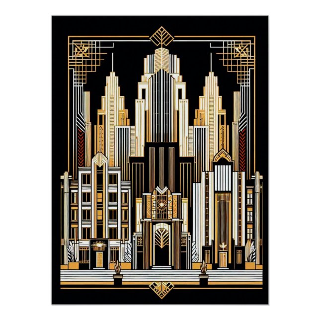 Art Deco City Style Poster. Poster (Front)