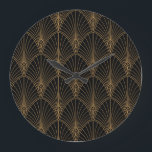 Art deco: classic geometric pattern. large clock<br><div class="desc">Classic Art Deco Seamless Pattern. Geometric Stylish Texture. Abstract Retro Vintage Texture. Classic Art Deco Elegance: Geometric Stylish Texture! Feel the cultural allure of tribal folklore with an ikat geometric ornament. Vintage and stylish. art, deco, pattern, nouveau, arch, palm, ornate, shell, texture, flower, background, abstract, illustration, decor, fashion, vintage, leaf,...</div>