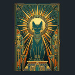 Art Deco Climbing Black Cat Wall Art<br><div class="desc">This playful art deco black cat climbs a stylised teal curtain with golden motion trails trailing behind. The geometric curtain folds and dynamic upward composition capture 1920s energy perfect for kitchens,  hallways and creative spaces.</div>