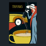 Art Deco Coffee Time Thanks Poster<br><div class="desc">Add or edit text to this vintage coffee poster.</div>