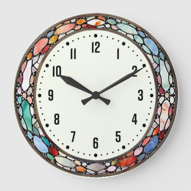 Art Deco colour Large Clock (Front)