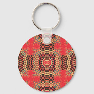 Art Deco Colourful Swirl Retro Abstract Art Key Ring