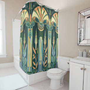 Art Deco Columns Shower Curtain