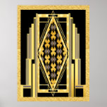 Art Deco Compilation Poster<br><div class="desc">Here is another arty deco print/poster that I have compiled,  using an Iconic building shape with a patterned diamond centre. Again I have coloured this in gold,  grey and black. This would make a great print or poster for your home.</div>