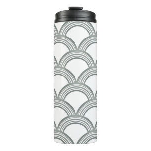 Art Deco Concentric Circles Grey Thermal Bottle