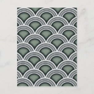 Art Deco Concentric Circles Postcard