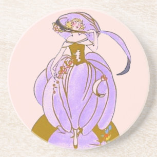 Art Deco Costumed Lady Coaster