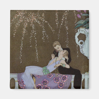 Art Deco Couple Kissing Magnet