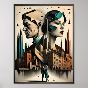 Art Deco couple Poster