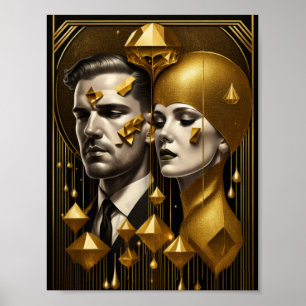 Art Deco couple Poster