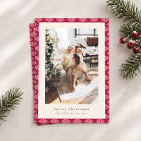 Art Deco Cranberry Red Merry Christmas 2 Photo
