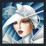 Art Deco Cubism Blue Eyes Woman Portrait Poster<br><div class="desc">Art deco neoclassical cubism - portrait of a 1920s blonde woman with blue eyes</div>