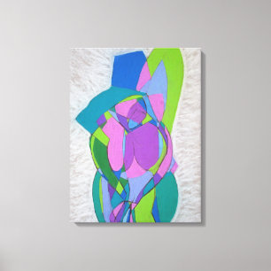 Art Deco Cubist Female Figures. Abstract Art Canvas Print