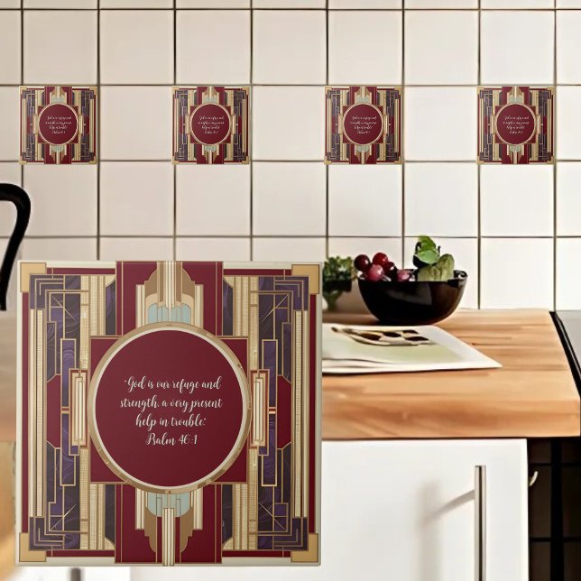Art Deco Customisable Bible Verse Tile (Creator Uploaded)
