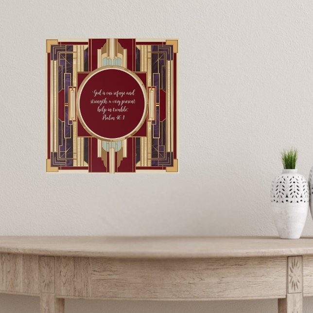 Art Deco Customisable Downloadable Bible Verse Poster (Creator Uploaded)