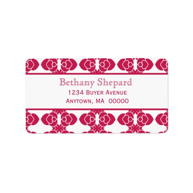 Art Deco Damask Address Label (Front)