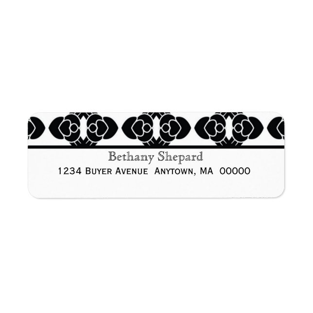 Art Deco Damask Return Address Label (Front)