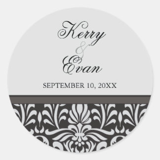 Art Deco Damask Wedding Sticker