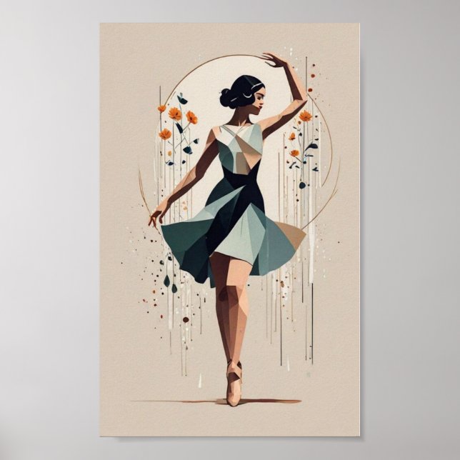 Art Deco dancer girl Poster (Front)