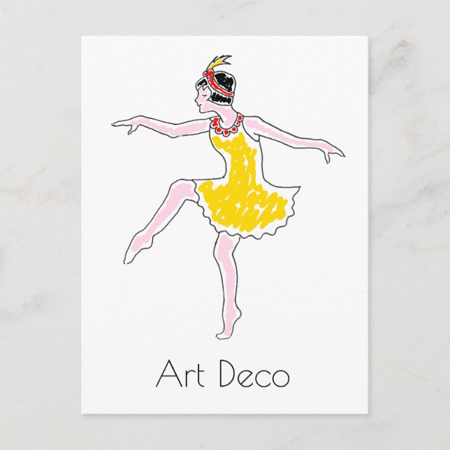 Art Deco Dancer Postcard (Front)
