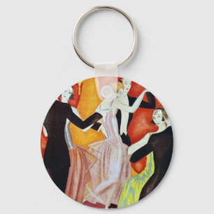 Art Deco Dancing Couples 1920s Ballroom Key Ring