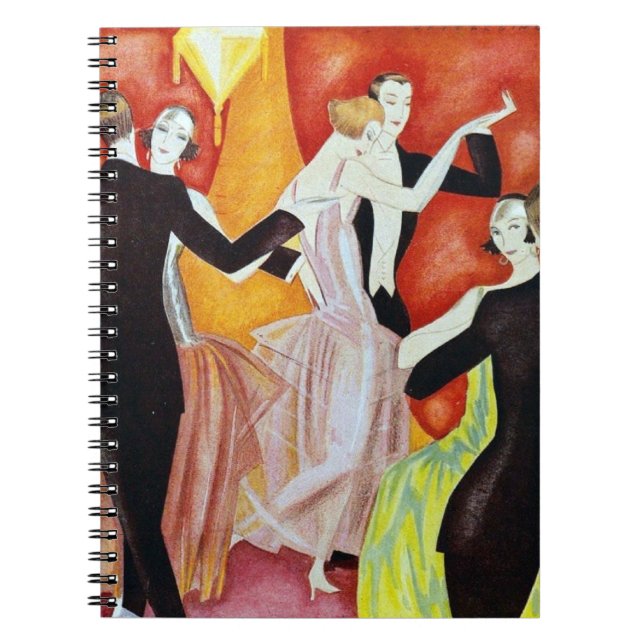 Art Deco Dancing Couples 1920s Ballroom  Spiral Notebook (Front)