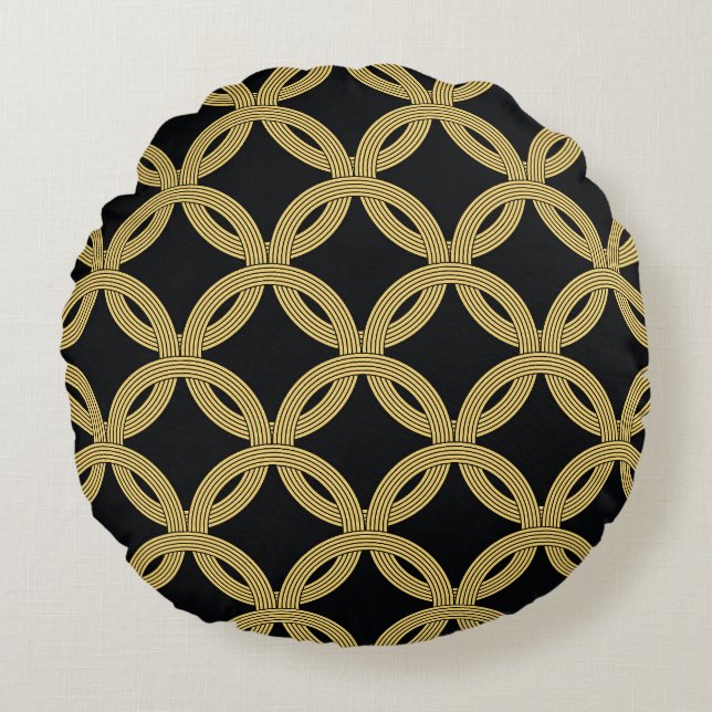 Art Deco Decoration Seamless Ornament Round Cushion (Front)