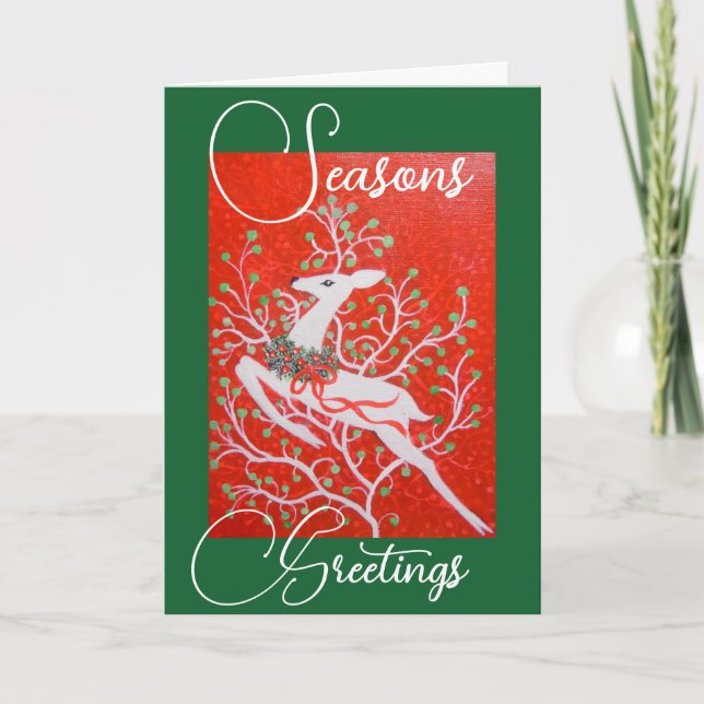 Art Deco deer Christmas Card (Front)