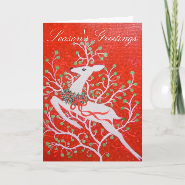 Art Deco deer Christmas Card (Front)