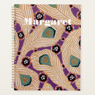 Art Deco Design #1 Peacock Feathers Planner