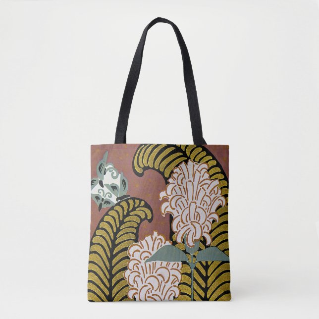 Art Deco Design #3 Floral Tote Bag (Front)