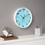 Art Deco Design Blue Clock<br><div class="desc">Wall clock art deco design that you can customise with any text of your choice. Should you require any help with customising then contact us through the link on this page. Art deco clock</div>